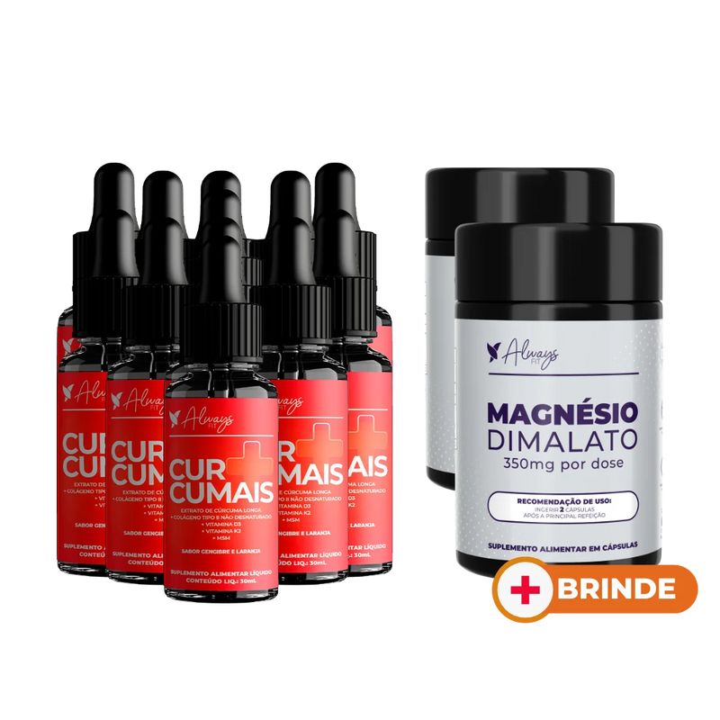 Curcumais - Cúrcuma, Vitamina D3, K2, MSM, Colágeno Tipo 2 e Condroitina