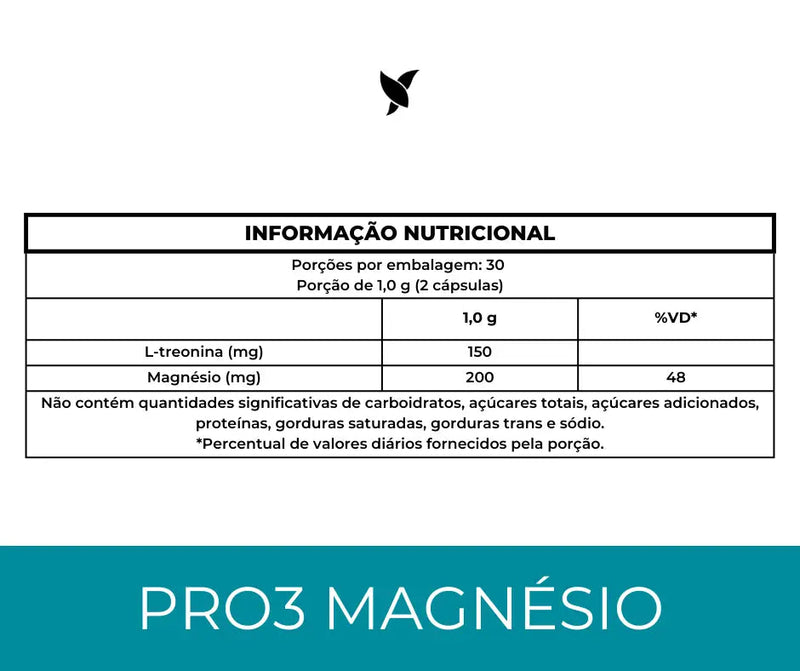 Pro3Magnésio - L-Treonina, Quelato e Dimalato - 60 Cápsulas