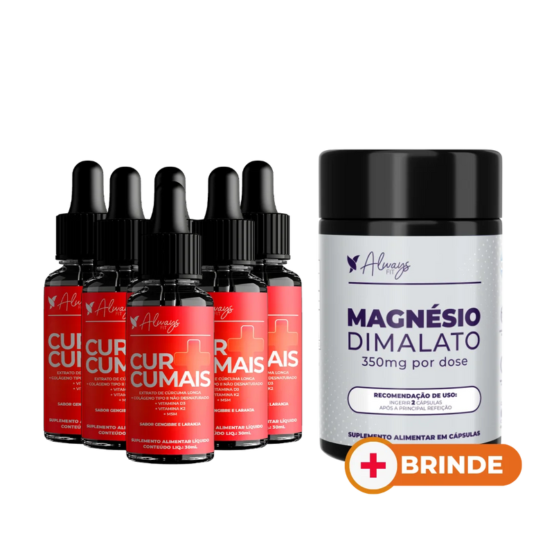 Curcumais - Cúrcuma, Vitamina D3, K2, MSM, Colágeno Tipo 2 e Condroitina