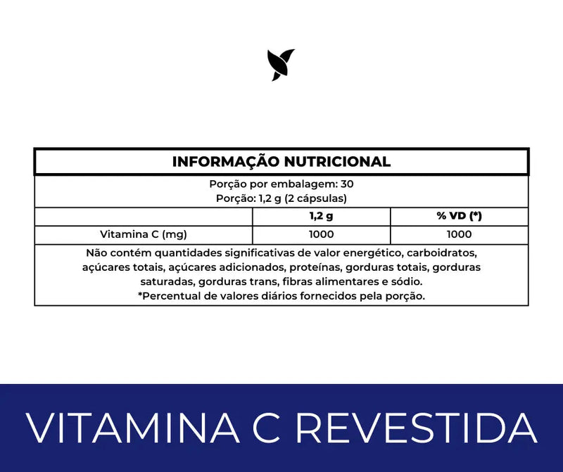 Vitamina C Revestida (Microencapsulada)  - 1000mg - 60 Cápsulas